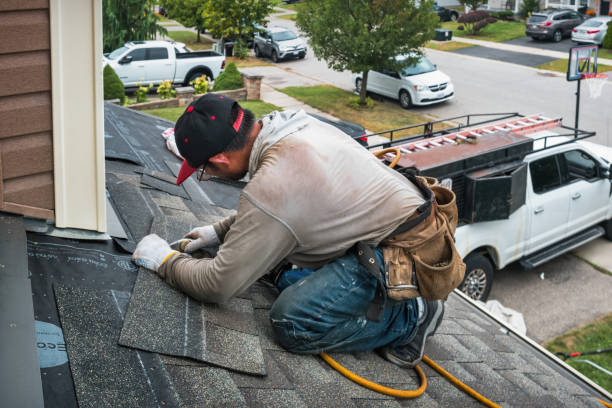 Professional Flat Roof Repair technician working in Slate Run, PA